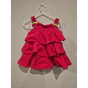 Gymboree Girl's Size 6-12 Months Ruffled Polka Dot Cotton Dress Pink